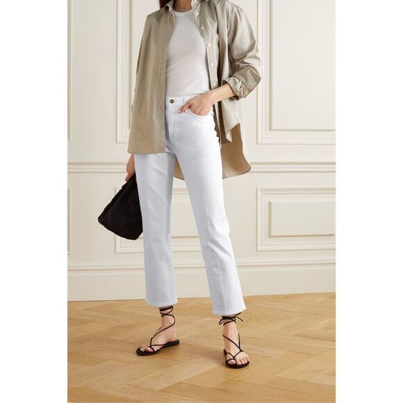 FRAME Le High Ankle Straight Jeans In white Size 31/12 - Picture 1 of 9